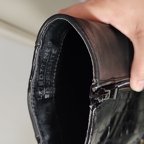 La Bottine Souriante spiked pointed toe ankle black boots size 38 - Picture 9 of 11